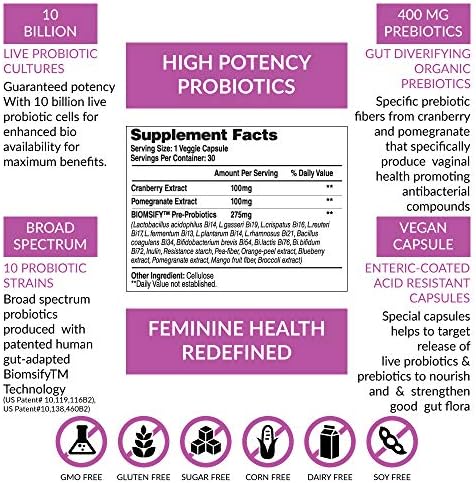Biom Complete Balance Femenino: Probióticos y Prebióticos Diarios para Mujeres con Arándano Orgánico y Granada, Sin Gluten ni Lácteos. 30 Porciones - imagen 2