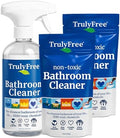 Kit de Spray Limpiador de Baño Todo Natural y No Tóxico Truly Free, Solución Orgánica para Baño y Azulejos, 16 oz Botella Reutilizable + Dos Recargas - imagen 1