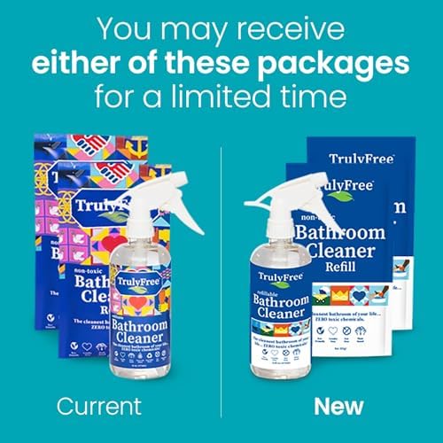 Kit de Spray Limpiador de Baño Todo Natural y No Tóxico Truly Free, Solución Orgánica para Baño y Azulejos, 16 oz Botella Reutilizable + Dos Recargas - imagen 2