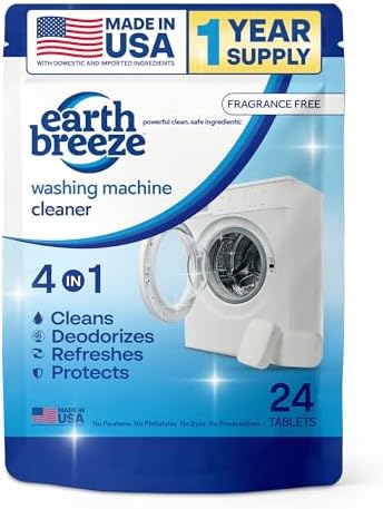 Tabletas Limpiadoras para Lavadora Earth Breeze - Suministro para 1 Año - Limpieza Profunda, Elimina Olores y Residuos - Compatible con Lavadoras de - imagen 1