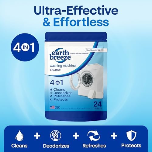 Tabletas Limpiadoras para Lavadora Earth Breeze - Suministro para 1 Año - Limpieza Profunda, Elimina Olores y Residuos - Compatible con Lavadoras de - imagen 3