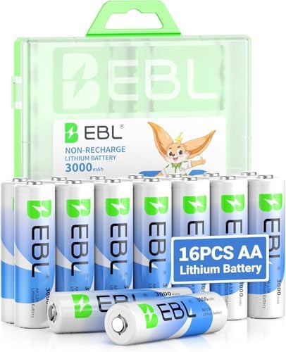 Baterías de Litio EBL AA 16 Piezas, 3000mAh 1.5V No Recargables de Alto Rendimiento para Dispositivos de Alta Tecnología - imagen 1