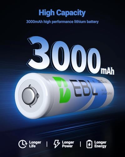 Baterías de Litio EBL AA 16 Piezas, 3000mAh 1.5V No Recargables de Alto Rendimiento para Dispositivos de Alta Tecnología - imagen 2