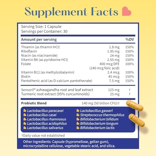 LOVEBUG Probiótico Completo para el Ánimo | 10 Cepas Probioticas Estudiadas Clínicamente & Ashwagandha Orgánica Patente | Soporte de Cortisol y - imagen 8
