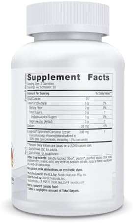 Gomitas de Cúrcuma Sin Azúcar Nordic Naturals, Sabor Mango - 60 Gomitas - 200 mg Extracto de Cúrcuma Optimizado - Sabor Delicioso - Soporte - imagen 2