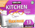 Paquete de Bolsas de Basura de 13 Galones con Cierre de Cuerda Compatible con Kirkland Signature - 200 Piezas para Cocina con Llavero - imagen 1