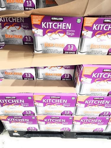 Paquete de Bolsas de Basura de 13 Galones con Cierre de Cuerda Compatible con Kirkland Signature - 200 Piezas para Cocina con Llavero - imagen 2