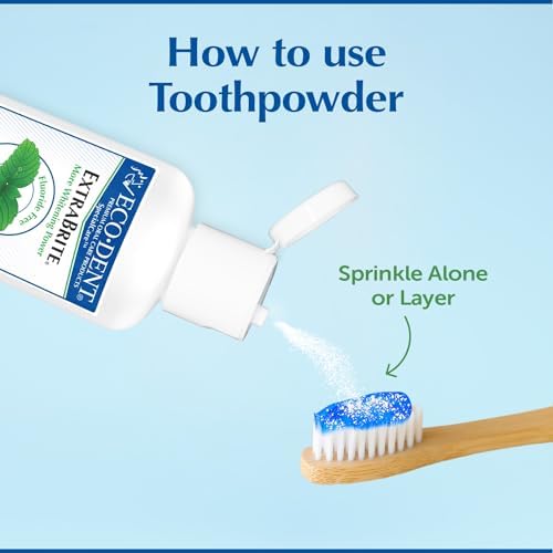 Eco-Dent ExtraBrite Polvo Dental de Bicarbonato, Menta - Polvo de Pasta Dental Sin Flúor, Sin SLS, Alternativa Blanqueadora, 2 Oz (Paquete de 3) - imagen 3