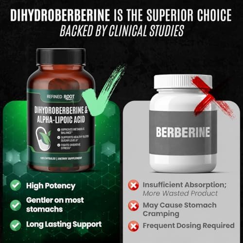 Suplemento Refined Root Dihydroberberina 300mg con Ácido Alfa Lipoico 600mg - Suplemento Extra Fuerte para Salud Óptima - imagen 2