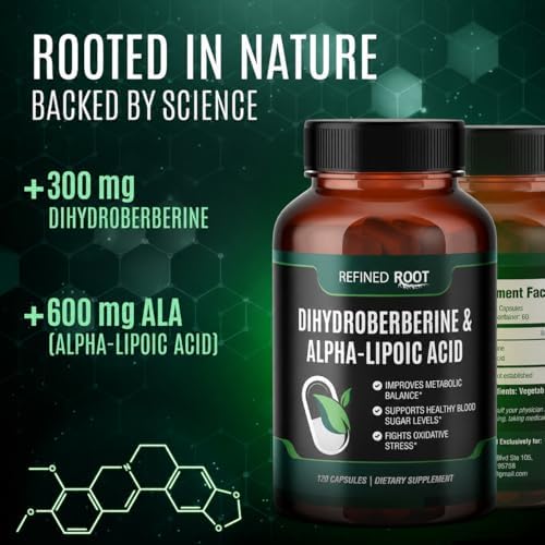 Suplemento Refined Root Dihydroberberina 300mg con Ácido Alfa Lipoico 600mg - Suplemento Extra Fuerte para Salud Óptima - imagen 3