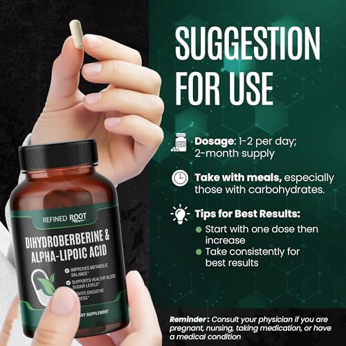 Suplemento Refined Root Dihydroberberina 300mg con Ácido Alfa Lipoico 600mg - Suplemento Extra Fuerte para Salud Óptima - imagen 4