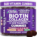 Gomitas de Biotina Clean Nutra | Suplemento de Vitaminas para el Crecimiento del Cabello, Piel y Uñas - Colágeno, Ácido Hialurónico, Queratina - 60 - imagen 1