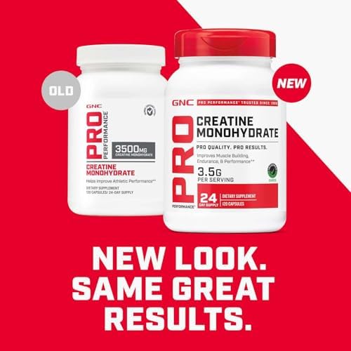 GNC Pro Performance Creatina Monohidratada, Mejora el Crecimiento Muscular, Resistencia y Rendimiento, 3.5g, 120 Cápsulas - imagen 3