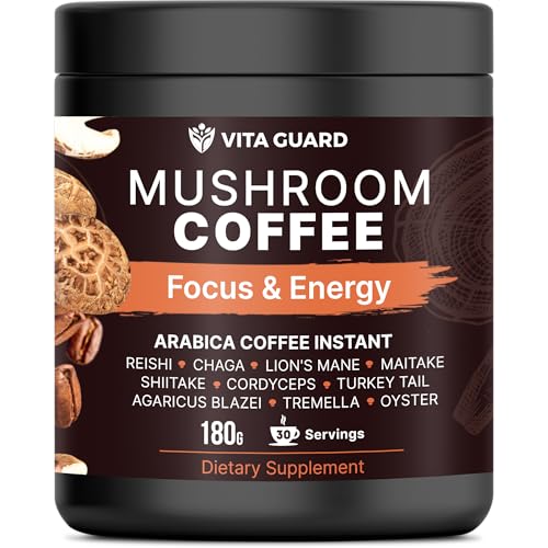 Café Instantáneo Vita Guard 10 de Hongos – Lion’s Mane, Cordyceps y Reishi – Arábica Premium con Polvo de Coco – Enfoque, Energía y Soporte - imagen 1