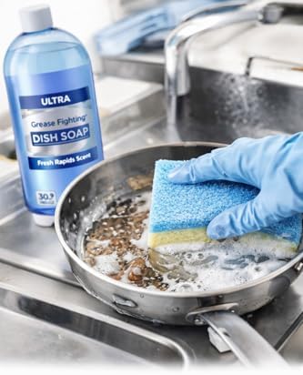 Recarga de Jabón para Trastes Espumoso, 2 Botellas (30.9 fl oz Cada Una) + Esponja Daddy de Doble Cara Sin Rayar – Jabón Espumoso Antigrasa, Aroma a - imagen 3