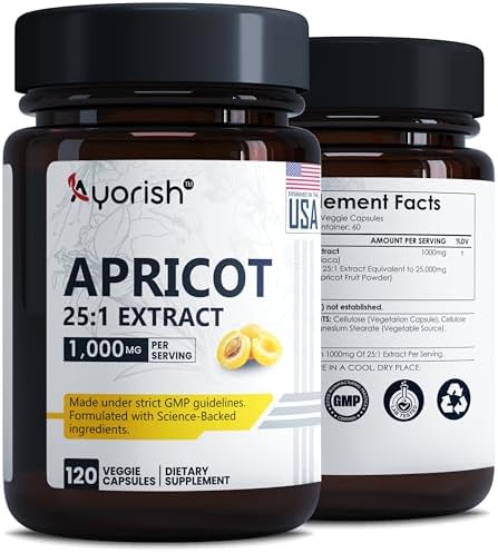 Extracto de Albaricoque Ayorish 25:1, 500 mg por Cápsula, 1000 mg por Porción, Suplemento Herbal para el Sistema Inmunológico (120 Cápsulas) - imagen 2