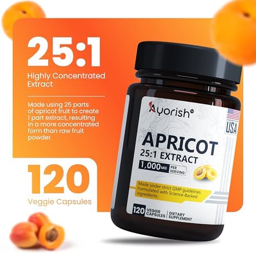Extracto de Albaricoque Ayorish 25:1, 500 mg por Cápsula, 1000 mg por Porción, Suplemento Herbal para el Sistema Inmunológico (120 Cápsulas) - imagen 3