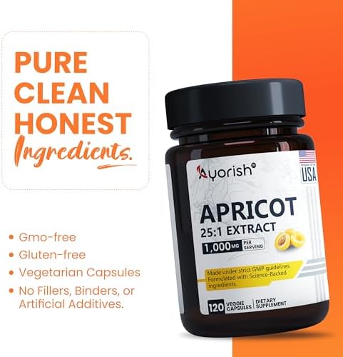 Extracto de Albaricoque Ayorish 25:1, 500 mg por Cápsula, 1000 mg por Porción, Suplemento Herbal para el Sistema Inmunológico (120 Cápsulas) - imagen 7