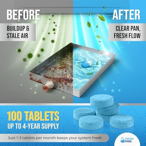Tabletas para Bandeja de Drenaje de AC FreshPan (100 piezas) | Suministro de 4 años de tabletas de liberación lenta para un flujo limpio y fresco - imagen 3