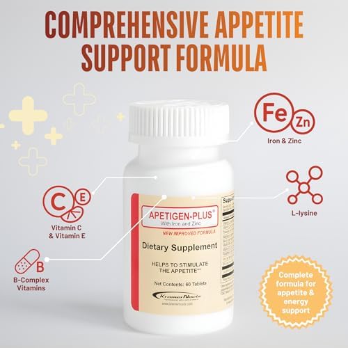 Apetigen-Plus Estimulante del Apetito para Aumento de Peso – Multivitamínico con Hierro, Zinc, L-Lisina y Complejo B – Tabletas Sin Azúcar para - imagen 5