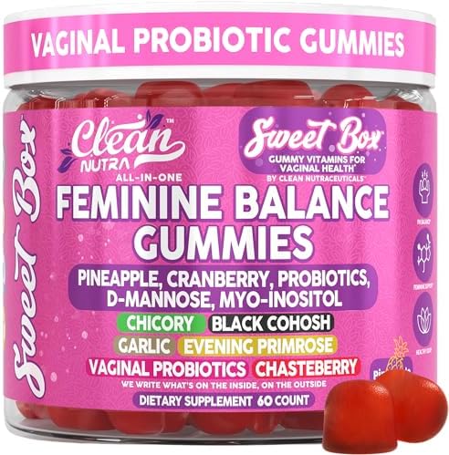Gomitas Clean Nutra Feminine Balance para Mujeres con Probióticos Vaginales, Equilibrio de pH, 60 piezas, Piña, Arándano, Inositol y más. - imagen 1