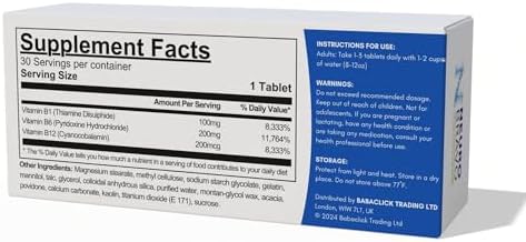 Tabletas Neurobravo de Vitaminas B1, B6 y B12 para la Salud Nerviosa, Dolor Nervioso, Entumecimiento y Calambres Musculares - imagen 4