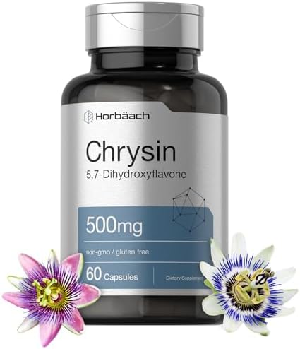 Suplemento de Chrysin Horbäach | 500mg | 60 Cápsulas | Extracto de Flor de Pasión | Suplemento Sin OGM y Sin Gluten - imagen 1