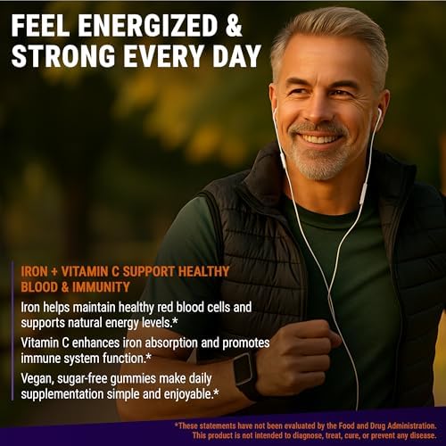 Gomitas de Hierro New Elements 40mg con Vitamina C 100mg – Suplemento de Hierro para Mujeres, Hombres y Adultos – Apoyo para Anemia, Inmunidad y - imagen 4