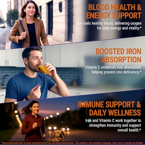 Gomitas de Hierro New Elements 40mg con Vitamina C 100mg – Suplemento de Hierro para Mujeres, Hombres y Adultos – Apoyo para Anemia, Inmunidad y - imagen 5