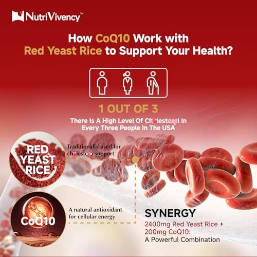 Gomitas NutriVivency de Arroz Rojo con CoQ10, 2400mg de Arroz Rojo y 200mg de CoQ10, Sin Azúcar, Veganas, No Transgénicas, Sabor Fresa, 60 Unidades - imagen 4