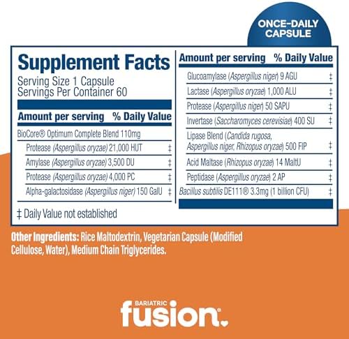 Bariatric Fusion Soporte Digestivo: Enzimas Digestivas con Probióticos | Suplemento Vegano | Salud Digestiva y del Intestino | Sin Gluten, Lácteos ni - imagen 4