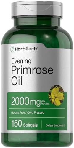 Aceite de Onagra Horbäach en Softgels | 2000 mg | 150 Cápsulas | Suplemento Prensado en Frío, Libre de Hexano con GLA | Sin OGM, Sin Gluten - imagen 1