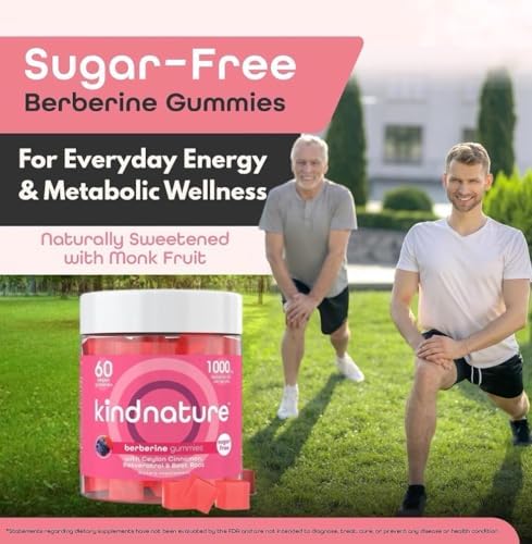 Gomitas de Berberina Kindnature 1000mg con Canela de Ceilán y Resveratrol – Suplemento 6 en 1 para Control de Azúcar en Sangre – Metabolismo y - imagen 2