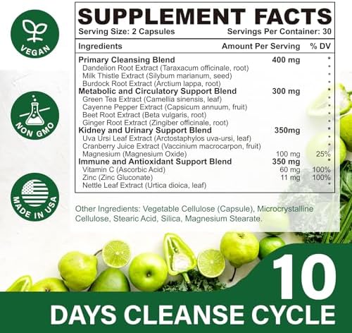 Cápsulas Vortyxon 25-en-1 CannaKlean & Detox - Limpieza Natural, Fórmula Herbal para Purificación del Cuerpo, Riñones y Hígado (60 Cápsulas) - 1 - imagen 2