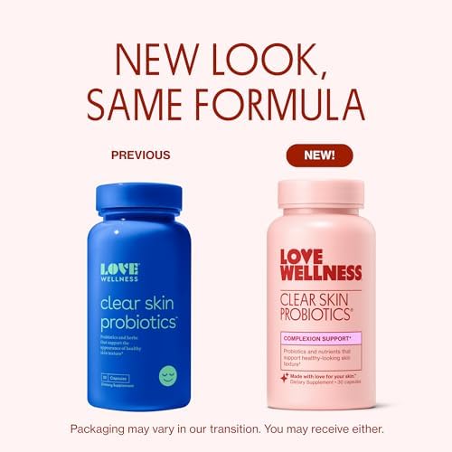 Probiotico Love Wellness Clear Skin | Tratamiento para el Acné Hormonal, Puntos, Enrojecimiento y Minimización de Poros | 30 Cápsulas - imagen 2