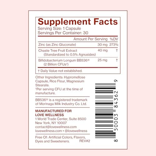 Probiotico Love Wellness Clear Skin | Tratamiento para el Acné Hormonal, Puntos, Enrojecimiento y Minimización de Poros | 30 Cápsulas - imagen 7