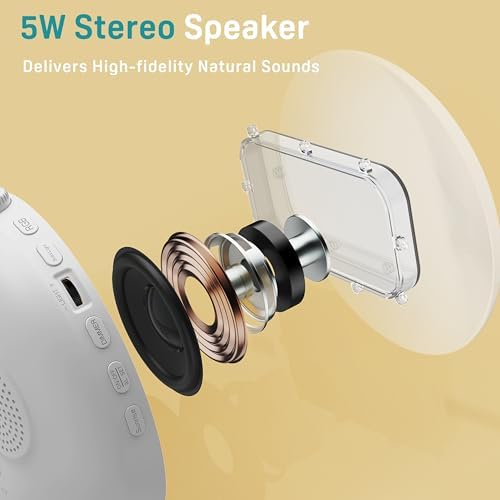 Reloj Despertador JALL con Pantalla Completa, Sonidos de Naturaleza y Luz de Amanecer, Altavoz Bluetooth Hi-Fi, Temporizador de Sueño de 8 Horas - imagen 3