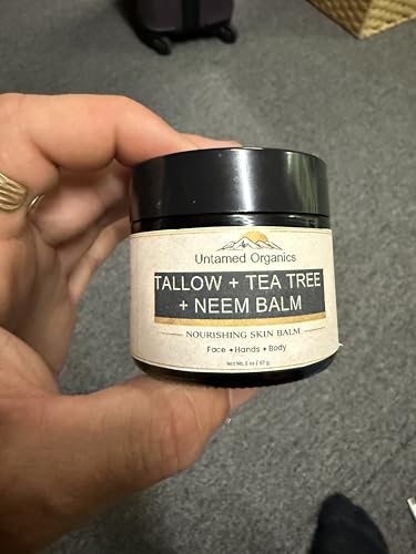 Bálsamo de Tallow de Té de Árbol Untamed Organics con Neem | Hidratante para Piel Seca y Áspera | 2 oz de Tallow de Res Alimentada con Pasto, Cera de - imagen 7