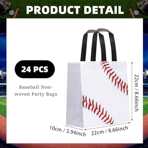 24 Piezas de Bolsas de Regalo de Béisbol para Fiestas con Asas, Bolsas Reutilizables para Snacks y Sorprenditas de Cumpleaños Deportivos - imagen 2