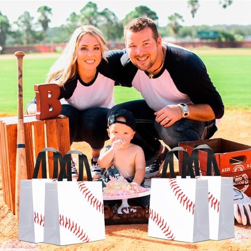 24 Piezas de Bolsas de Regalo de Béisbol para Fiestas con Asas, Bolsas Reutilizables para Snacks y Sorprenditas de Cumpleaños Deportivos - imagen 5