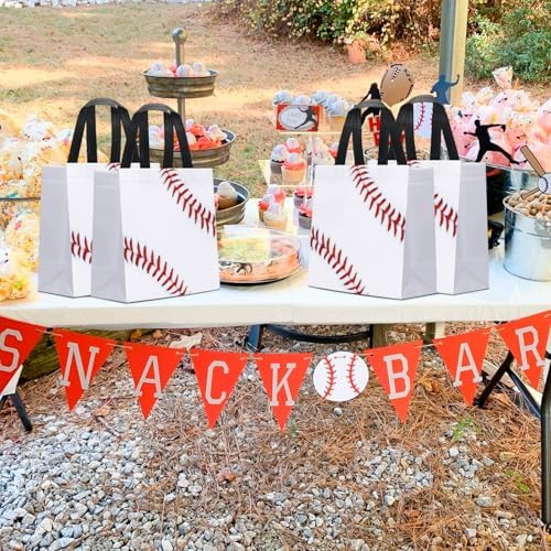 24 Piezas de Bolsas de Regalo de Béisbol para Fiestas con Asas, Bolsas Reutilizables para Snacks y Sorprenditas de Cumpleaños Deportivos - imagen 7