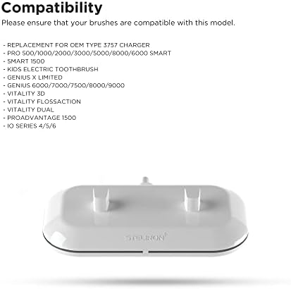 Cargador Doble 2 en 1 Galvanox Compatible con Cepillos de Dientes Eléctricos Oral B, Reemplazo para 3757 - Funciona con Braun OralB Pro Advantage - imagen 3