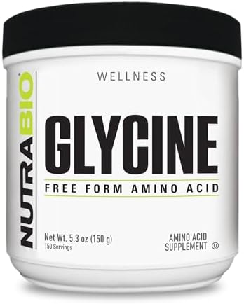 NutraBio Glycine en Polvo - Suplemento de Glicina - Aminoácido Libre - 1000mg por Porción - 150g, 150 Porciones - imagen 1