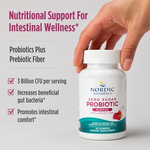 Gomitas Probióticas Sin Azúcar Nordic Naturals - Sabor Fresa Sandía - 40 Gomitas - Apoya la Salud Digestiva e Inmunológica - No GMO - Veganas - imagen 5
