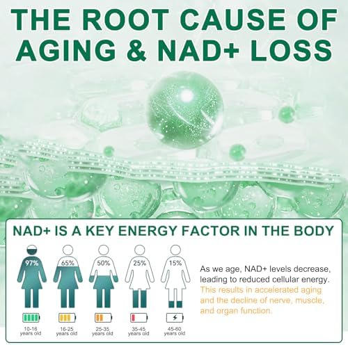 Suplemento de NAD 120 Cápsulas, Ribósido de Nicotinamida Liposomal, Resveratrol, Quercetina, 910mg para Hombres y Mujeres, Anti-Envejecimiento y - imagen 4