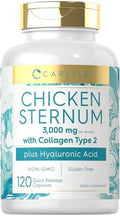 Colágeno Tipo 2 de Pechuga de Pollo Carlyle | 3000mg | 120 Cápsulas | Con Ácido Hialurónico | Suplemento No Transgénico y Libre de Gluten - imagen 1