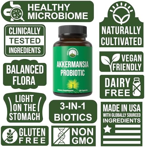 Probiótico Akkermansia de Peak Performance para Aumentar la Producción de GLP-1 - Alta Potencia con Fibra Prebiótica para la Salud Digestiva - - imagen 3