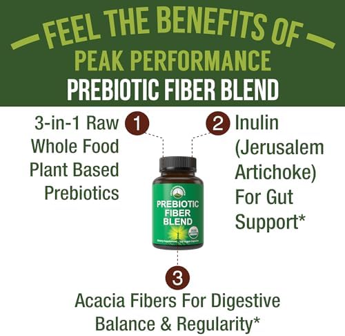 Fibra Prebiótica Orgánica 3 en 1 USDA - Cápsulas Veganas para la Salud Digestiva y del Intestino. Suplemento de Alimentos Integrales a Base de - imagen 2
