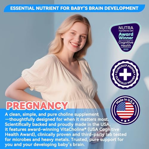 VitaCholine ® 500mg - Suplemento Líquido de Colina - 60 Cápsulas - Apoya la Salud Cognitiva, Embarazo y Desarrollo del Bebé - Hecho en EE. UU. - imagen 4