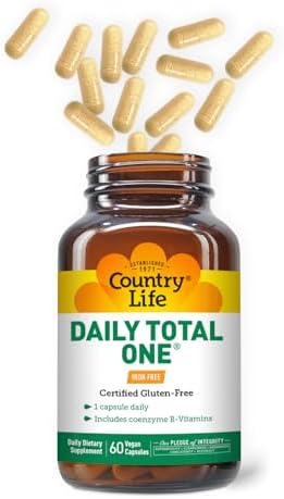 Country Life Daily Total One Multivitamínico, Sin Hierro, Multivitamínico y Multimineral, 60 Cápsulas Veganas, Apoya el Metabolismo Energético - imagen 2